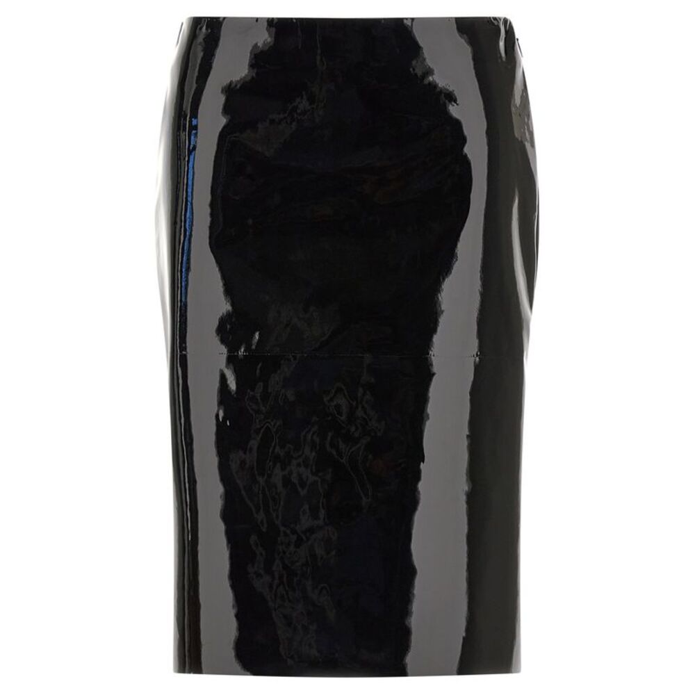 Ferragamo Black Lamb Leather Midi Women's Skirt